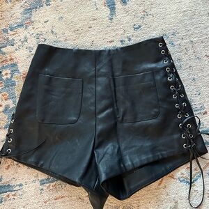12th Tribe faux leather shorts